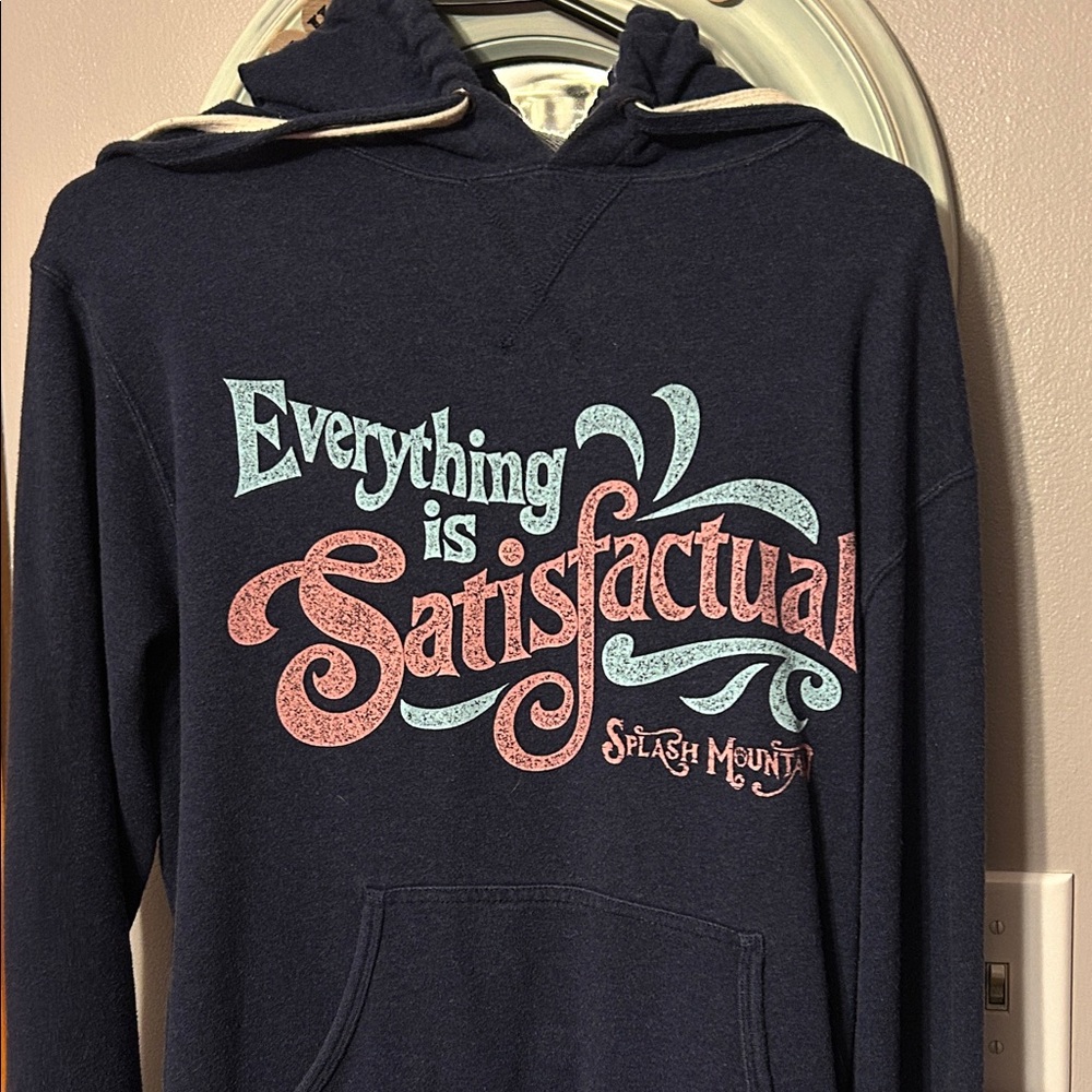 Collectors-Disney Navy Hoodie Splash Mountain'Everything is Satisfactual'
